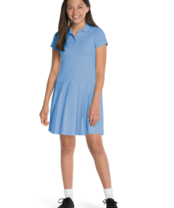 Girl's Short Sleeve Pique Polo Dress