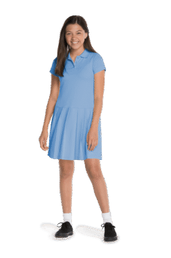 Girl's Short Sleeve Pique Polo Dress