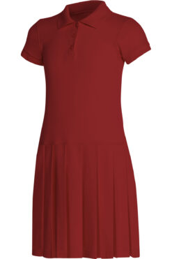 Girl's Short Sleeve Pique Polo Dress - Image 5