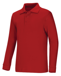 Youth Unisex Long Sleeve Interlock Polo Shirt - Image 4