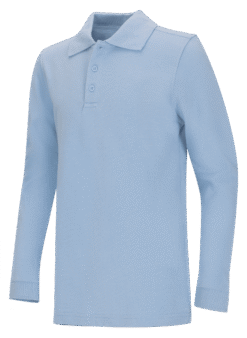 Youth Unisex Long Sleeve Pique Polo Shirt - Image 2