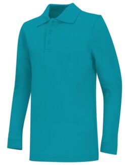 Youth Unisex Long Sleeve Pique Polo Shirt - Image 2