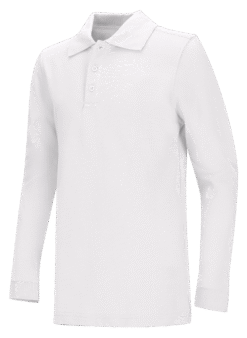 Youth Unisex Long Sleeve Pique Polo Shirt - Image 3