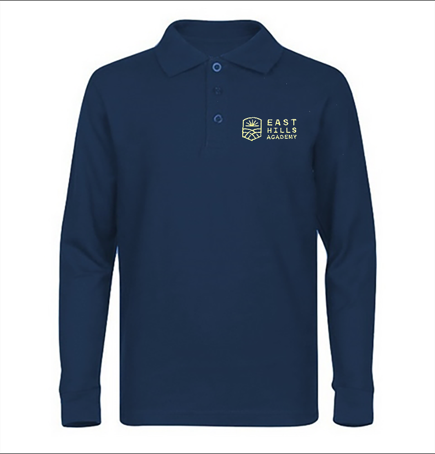 Youth Unisex Long Sleeve Interlock Polo Shirt