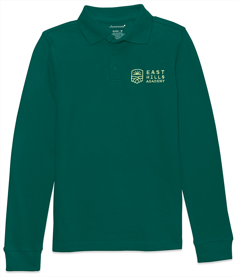 Youth Unisex Long Sleeve Pique Polo Shirt